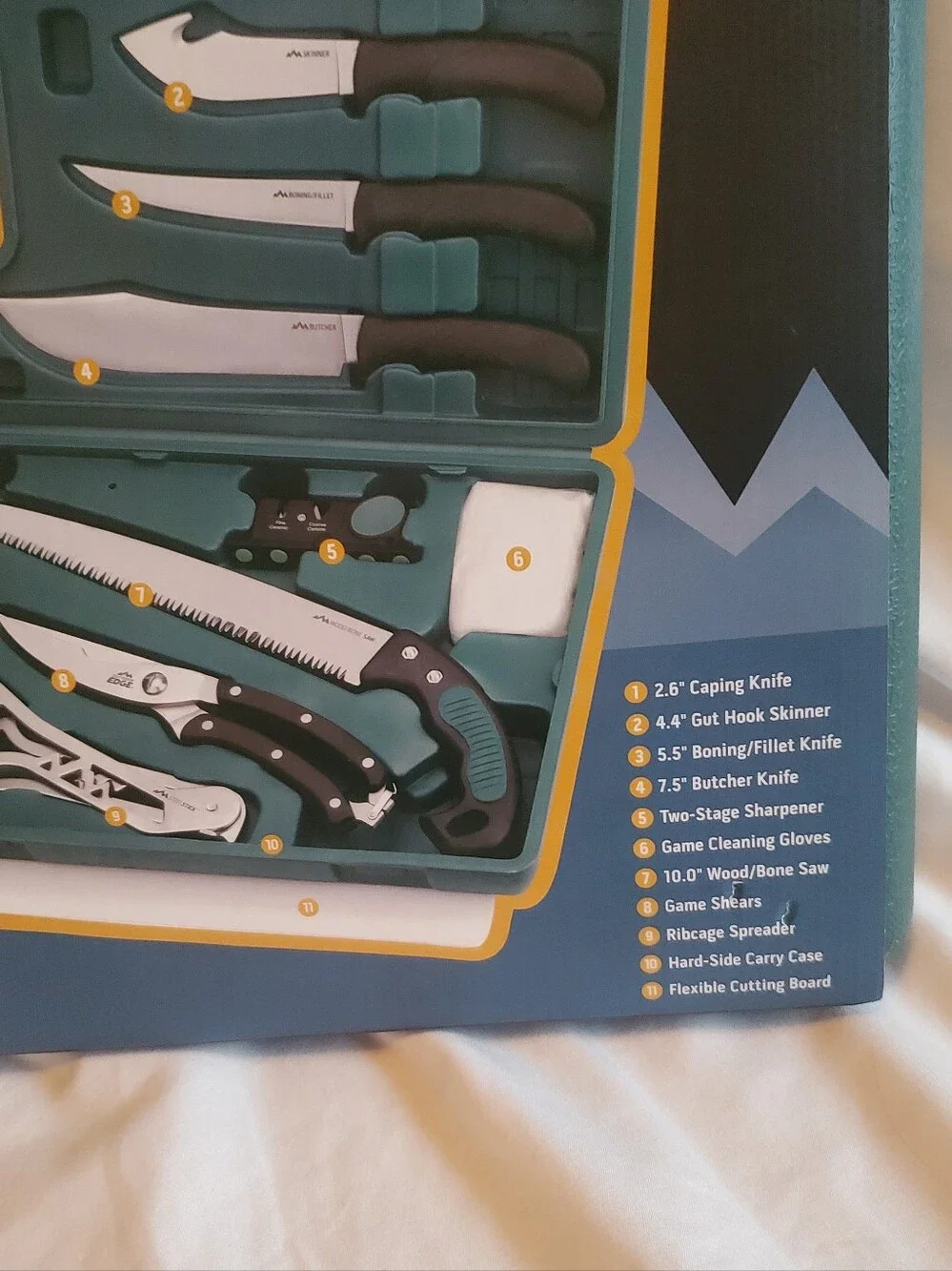 Outdoor Edge GamePro 11-Piece Game Processing Knife Set Hard Plastic Case, New